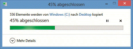 Kopiervorgänge lassen sich unter Windows 8 pausieren