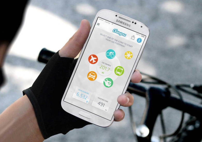 Changers CO2 Fit: Wer auf das Rad oder öffentliche Verkehrsmittel umsteigt, sammelt mit dieser App Recoins, die sich zum Kauf von Klimazertifikaten nutzen lassen.