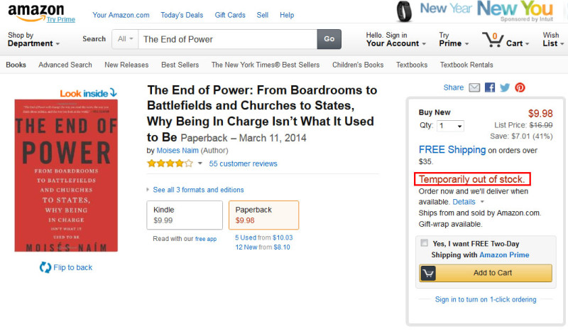 Amazon Screenshot Buch End of Power
