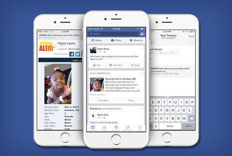 Facebook vermisste Kinder AMBER Smartphone