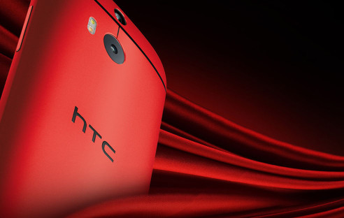 Rotes HTC Smartphone