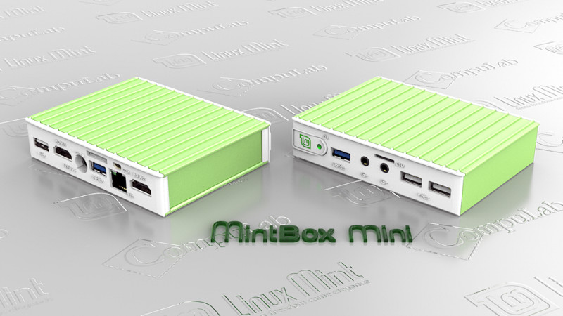 Compulab Mintbox Mini: Der Kleinst-PC mit vorinstalliertem Linux Mint kommt mit Abmessungen von 10,8 x 8,3 x 2,4 cm. Das Volumen des Gehäuses beträgt somit gerade einmal 0,22 Liter.