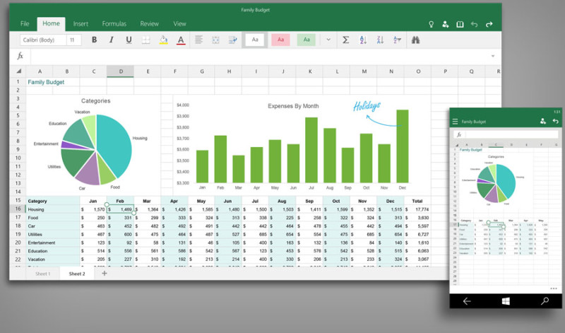 Microsoft Excel Unversal App
