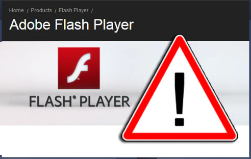 Adobe Flash Player mit Warnschild