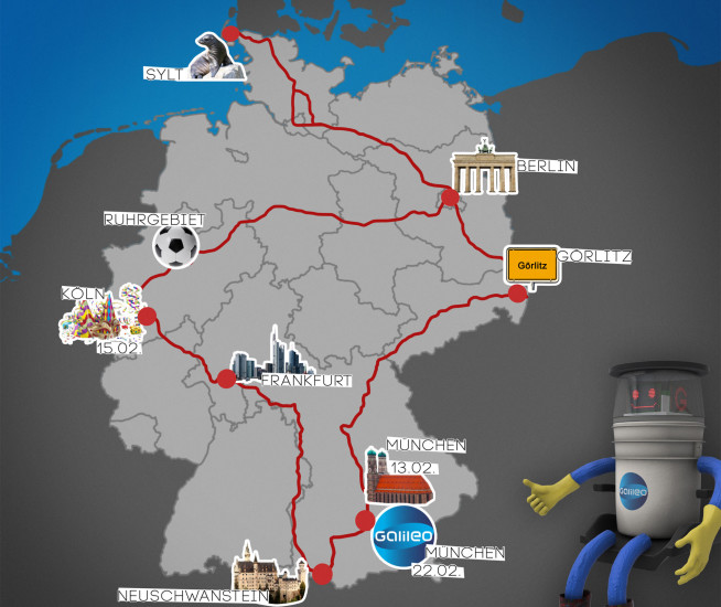 Deutschland Reise Route Hitchbot
