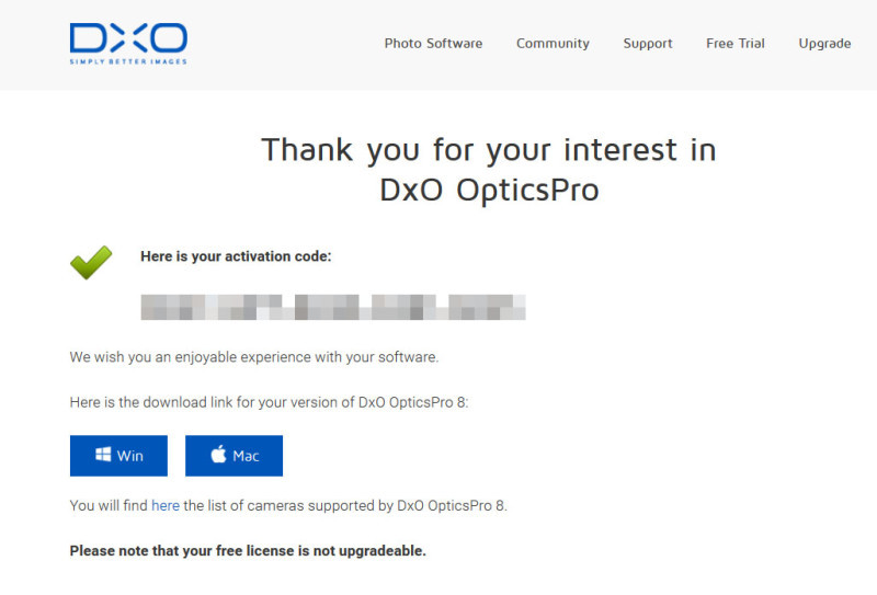 DxO Optics Pro Aktivierungs-Code