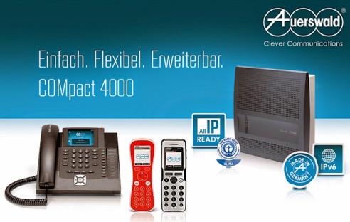 Zur CeBIT beginnt die Vermarktung der neuen Telefonanlage von Auerswald. Die COMpact 4000 wurde speziell für Unternehmen mit bis zu 16 Nutzern entwickelt.
