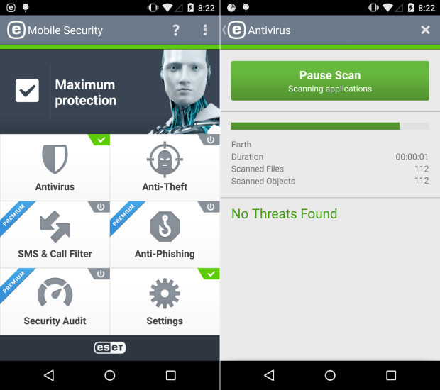 ESET Mobile Security & Antivirus Screenshots