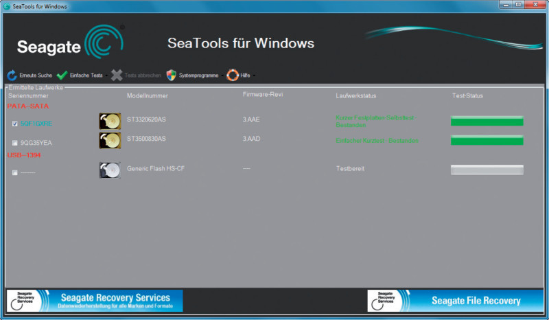 SeaTools für Windows ist ein Hersteller-Tool zum Check von Festplatten