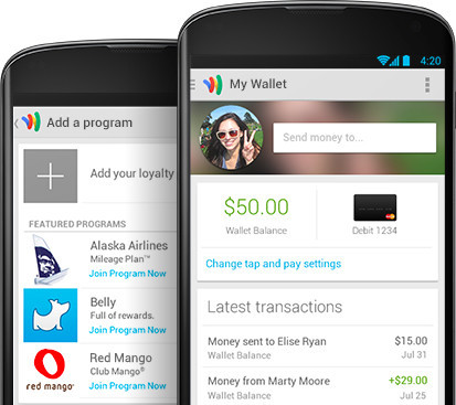 Google Wallet App auf Android Smartphone