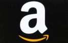 Amazon-Logo auf schwarzem Hintergrund