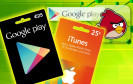 Guthabenkarten für Google Play und Apple iTunes