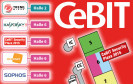 CeBIT Logo mit Austellerliste und Lageplan