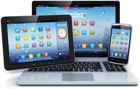 Notebook, Tablet und Smartphone