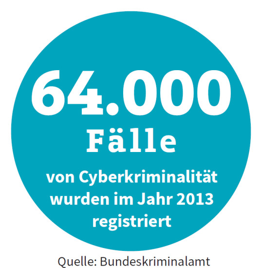 64.000 Fälle von Cyberkriminalität wurden im Jahr 2013 registriert.