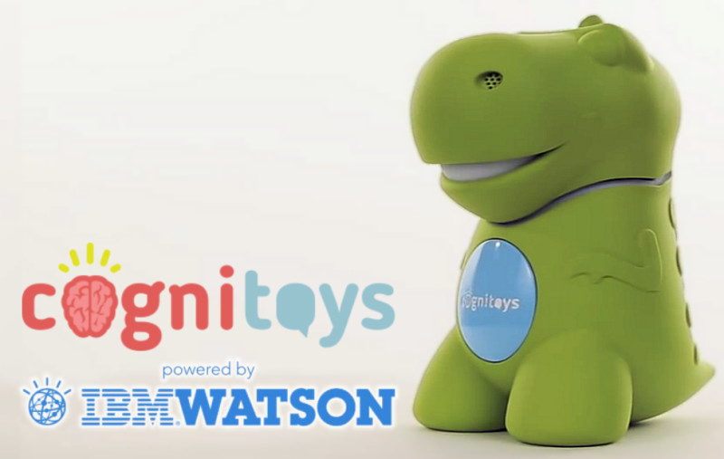 Der kleine grüne Spielzeug-Dino beantwortet dank IBM Watson die Fragen von Kids im Kindergartenalter