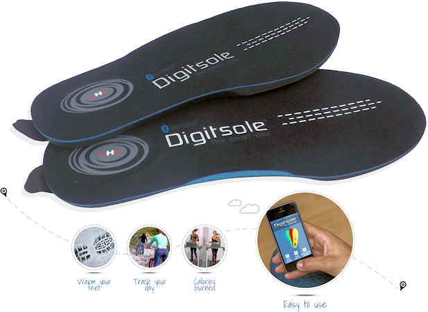 Die Schuhsohle Digitsole Glagla International lässt sich per Smartphone steuern.