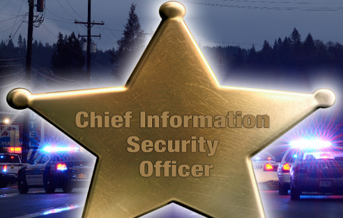 Sheriff-Stern mit Aufschrift Chief Information Security Officer