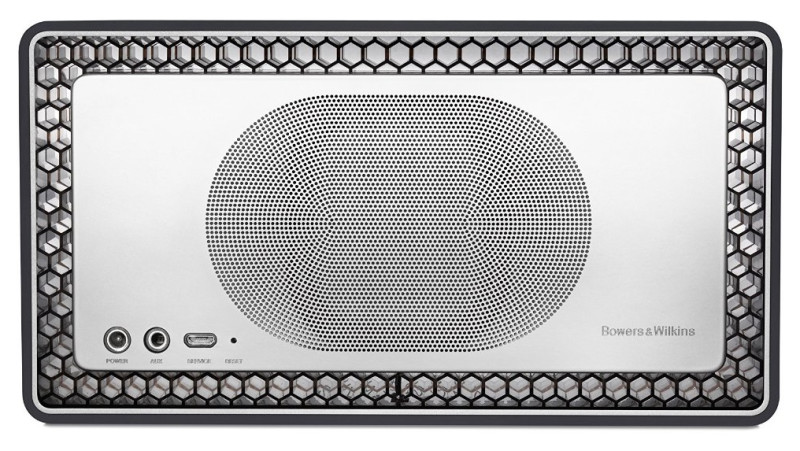 Die Rückseite des Bowers & Wilkins T7 Bluetooth-Speaker