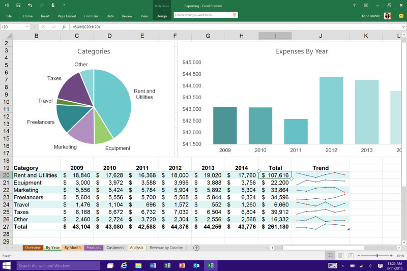 Vorschau auf Excel 2016