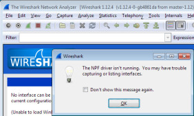 Wenn Wireshark portable meckert