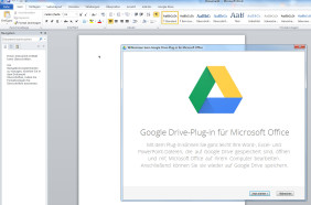 Google Drive in Microsoft Office 2010