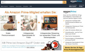 Webseite von Amazon-Prime