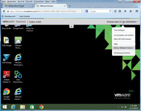 Alles virtuell: Auch der Desktop der Nutzer kann virtuell zur Verfügung gestellt werden, hier beispielsweise ein Windows-8-Desktop, der im Browser via VMware Horizon dargestellt wird.