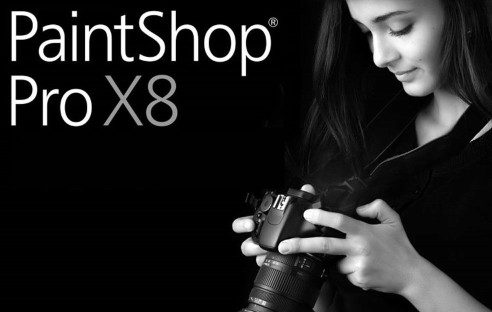 Frau mit Kamera PaintShop Pro X8