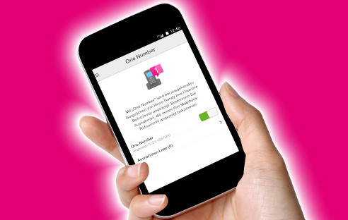 Smartphone mit One Number App der Telekom