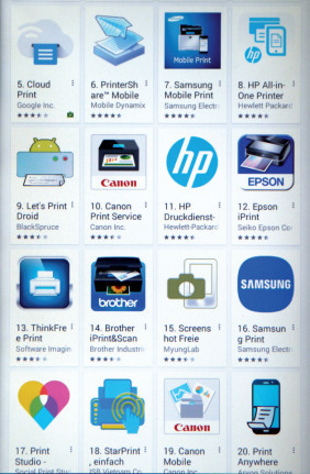 Alles im Store: In den App-Stores finden sich Apps aller gängigen Druckerhersteller.