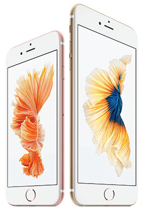 Größenvergleich: Links das Apple iPhone 6s und rechts das größere Apple iPhone 6s Plus.