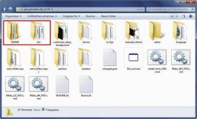 Windows 7 Pre-Activation Kit: Die verbotene Software erzeugt eine Setup-DVD, die ein voraktiviertes Windows 7 installiert. Die rot umrahmten Verzeichnisse enthalten geklaute Registrierschlüssel und Zertifikate (Bild 3).
