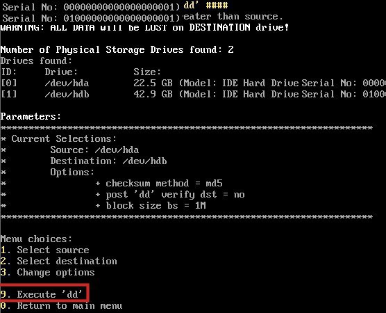 OSF Clone 1.0: Das bootfähige Live-System erstellt mit dem Linux-Befehl „dd“ eine 1:1-Kopie jeder beliebigen Festplatte.