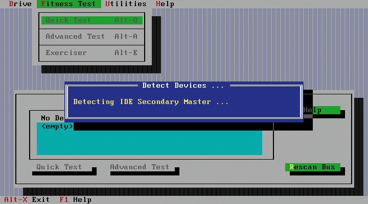 Tiefenanalyse: Spezielle Testprogramme der Festplattenhersteller — hier ein Tool von Hitachi — prüfen die Festplatte eingehend auf Fehler (Bild 7).