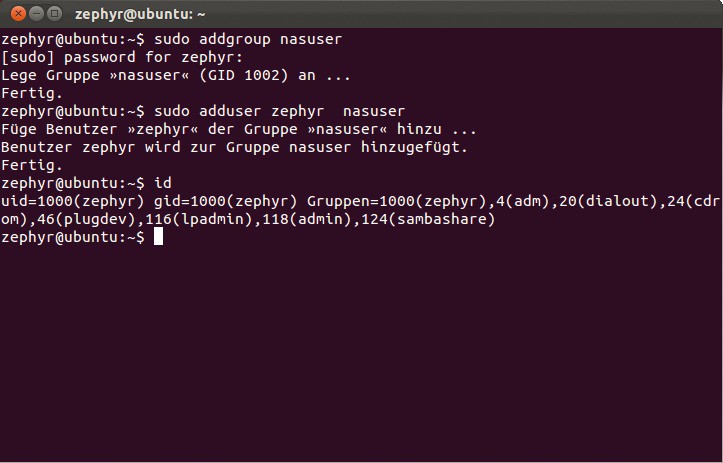Unter Ubuntu 11.10 lassen sich Gruppen nur noch per Kommandozeile konfigurieren (Bild 12).
