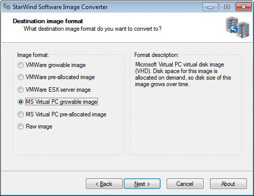 Starwind Converter: Das Tool wandelt virtuelle Festplatten von Vmware in VHD-Dateien um und umgekehrt.