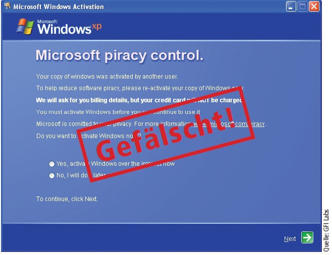 Ransomware: Das ist keine echte Microsoft-Meldung, sondern ein erpresserischer Schädling, der den Zugriff auf Windows sperrt (Bild 8).