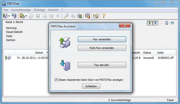 Fritz Fax: Das kostenlose AVM-Programm versendet vom PC aus Faxe über Ihre Fritzbox (Bild 7).