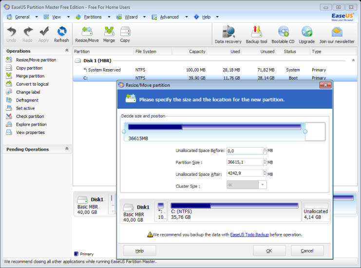 Easeus Partition Master Free