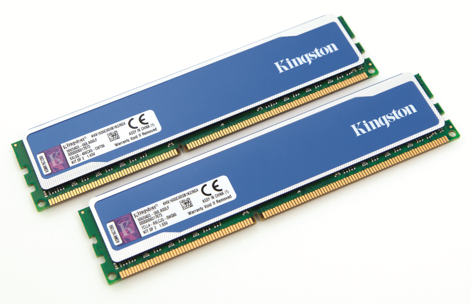 Arbeitsspeicher: Das Gigabyte-Mainboard setzt DDR3-Arbeitsspeicher voraus und beherrscht Dual-Channeling. Deshalb fiel die Wahl auf das Kingston HyperX DIMM 8 GB DDR3-1600 Kit bestehend aus zwei 4 GByte großen Modulen, die maximal 1600 MHz Takt erlauben.