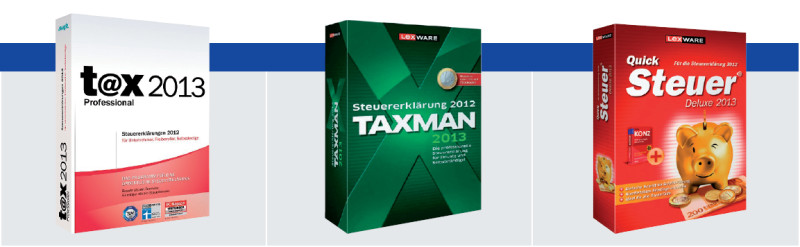 Tax Professional 2013, Taxman 2013 und Quicksteuer Deluxe 2013