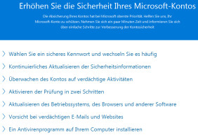 Microsoft-Konto absichern