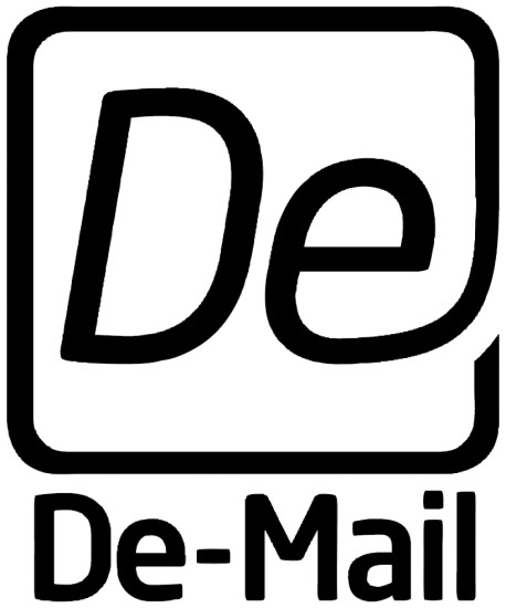 Logo für De-Mail: De-Mail ist die deutsche Umsetzung einer Dienstleistungsrichtlinie der EU.
