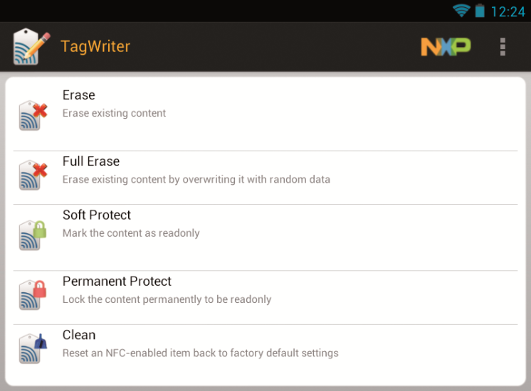 NFC Tag Writer: Die App beschreibt NFC-Tags mit Daten. Zudem richtet sie einen Schreibschutz ein.
