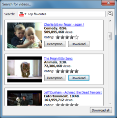für die Youtube-Suche enthält DamnVid einen eigenen Mini-Browser
