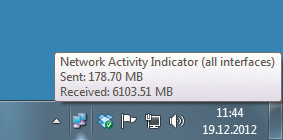 Neues Netzwerksymbol: Das Tool Network Activity Indicator blendet unter Windows 7 ein Netzwerksymbol im System-Tray ein