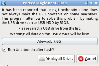 Boot Flash: Das Tool kopiert Parted Magic bootfähig auf einen USB-Stick
