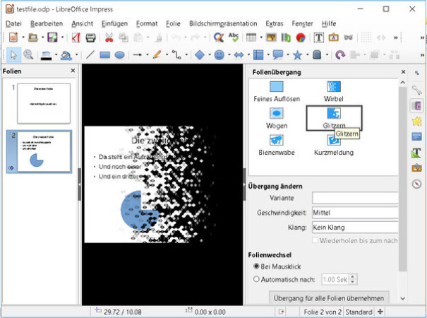 Impress in LibreOffice 5.1