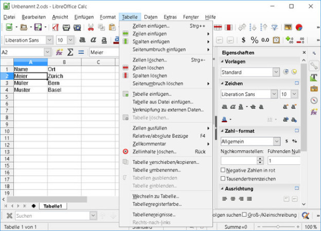 Calc in LibreOffice 5.1